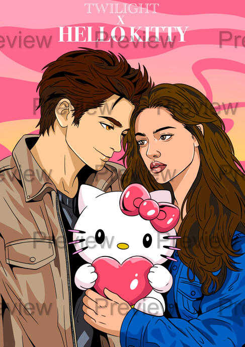 Hello kitty and twilight artwork